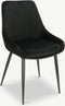 Furnicher Fleur Eetkamerstoel - Fluwelen bekleding - Modern design - Stalen frame - Zwart fluweel - Zwarte poten