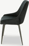Furnicher Fleur Eetkamerstoel - Fluwelen bekleding - Modern design - Stalen frame - Zwart fluweel - Zwarte poten