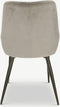 Furnicher Fleur Eetkamerstoel - Fluwelen bekleding - Modern design - Stalen frame - Grijs fluweel - Zwarte poten