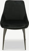 Furnicher Fleur Eetkamerstoel - Fluwelen bekleding - Modern design - Stalen frame - Zwart fluweel - Zwarte poten