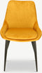 Furnicher Fleur Eetkamerstoel - Fluwelen bekleding - Modern design - Stalen frame - Geel fluweel - Zwarte poten