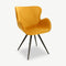 Furnicher – Jack Dining Chair – Velvet Upholstery – Modern Design – Steel Frame – Yellow Velvet –