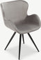 Furnicher Jack Eetkamerstoel - Fluwelen bekleding - Modern design - Stalen frame - Grijs fluweel - Zwarte poten