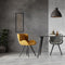 Furnicher Jack Eetkamerstoel - Fluwelen bekleding - Modern design - Stalen frame - Grijs fluweel - Zwarte poten