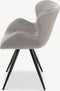 Furnicher Jack Eetkamerstoel - Fluwelen bekleding - Modern design - Stalen frame - Grijs fluweel - Zwarte poten