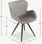 Furnicher Jack Eetkamerstoel - Fluwelen bekleding - Modern design - Stalen frame - Grijs fluweel - Zwarte poten