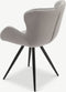 Furnicher Jack Eetkamerstoel - Fluwelen bekleding - Modern design - Stalen frame - Grijs fluweel - Zwarte poten