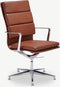 Furnicher Levi Vergaderstoel - Leren Zitting - Chroom Frame - Hoogte Verstelbaar - Draaibaar - Cognac