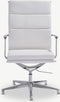 Furnicher Levi Vergaderstoel - Leren Zitting - Chroom Frame - Hoogte Verstelbaar - Draaibaar - Wit