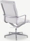 Furnicher Levi Vergaderstoel - Leren Zitting - Chroom Frame - Hoogte Verstelbaar - Draaibaar - Wit