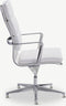 Furnicher Levi Vergaderstoel - Leren Zitting - Chroom Frame - Hoogte Verstelbaar - Draaibaar - Wit