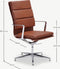 Furnicher Levi Vergaderstoel - Leren Zitting - Chroom Frame - Hoogte Verstelbaar - Draaibaar - Cognac