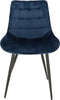 Furnicher Lisboa Eetkamerstoel - Fluweel Bekleding - Modern Ontwerp - Stalen Frame - Blauw Fluweel - Zwarte Poten