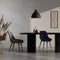 Furnicher Lisboa Eetkamerstoel - Fluweel Bekleding - Modern Ontwerp - Stalen Frame - Grijs Fluweel - Zwarte Poten