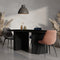 Furnicher Lisboa Eetkamerstoel - Fluweel Bekleding - Modern Ontwerp - Stalen Frame - Grijs Fluweel - Zwarte Poten