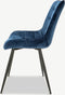 Furnicher Lisboa Eetkamerstoel - Fluweel Bekleding - Modern Ontwerp - Stalen Frame - Blauw Fluweel - Zwarte Poten