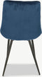 Furnicher Lisboa Eetkamerstoel - Fluweel Bekleding - Modern Ontwerp - Stalen Frame - Blauw Fluweel - Zwarte Poten