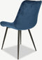 Furnicher Lisboa Eetkamerstoel - Fluweel Bekleding - Modern Ontwerp - Stalen Frame - Blauw Fluweel - Zwarte Poten