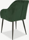 Furnicher Luca Eetkamerstoel - Fluweel Bekleding - Modern Ontwerp - Stalen Frame - Groen Fluweel - Zwarte Poten