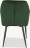 Furnicher Luca Eetkamerstoel - Fluweel Bekleding - Modern Ontwerp - Stalen Frame - Groen Fluweel - Zwarte Poten