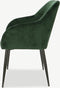 Furnicher Luca Eetkamerstoel - Fluweel Bekleding - Modern Ontwerp - Stalen Frame - Groen Fluweel - Zwarte Poten