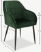 Furnicher Luca Eetkamerstoel - Fluweel Bekleding - Modern Ontwerp - Stalen Frame - Groen Fluweel - Zwarte Poten