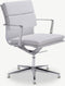 Furnicher Lucas Vergaderstoel - Leren Zitting - Chroom Frame - Hoogte Verstelbaar - Draaibaar - Wit