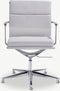 Furnicher Lucas Vergaderstoel - Leren Zitting - Chroom Frame - Hoogte Verstelbaar - Draaibaar - Wit