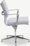 Furnicher Lucas Vergaderstoel - Leren Zitting - Chroom Frame - Hoogte Verstelbaar - Draaibaar - Wit