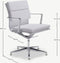 Furnicher Lucas Vergaderstoel - Leren Zitting - Chroom Frame - Hoogte Verstelbaar - Draaibaar - Wit