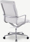 Furnicher Maci Bureaustoel - Leren Zitting - Chroom Frame - Hoogte Verstelbaar - Draaibaar - Wit