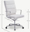 Furnicher Maci Bureaustoel - Leren Zitting - Chroom Frame - Hoogte Verstelbaar - Draaibaar - Wit