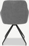 Furnicher Marlow Draaibare Eetkamerstoel - Stoffen bekleding - Modern design - Stalen frame - Grijze stof - Draaibare eetkamerstoel