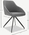 Furnicher Marlow Draaibare Eetkamerstoel - Stoffen bekleding - Modern design - Stalen frame - Grijze stof - Draaibare eetkamerstoel