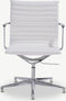 Furnicher Mateo Vergaderstoel - Leren Zitting - Chroom Frame - Hoogte Verstelbaar - Draaibaar - Wit