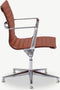 Furnicher Mateo Vergaderstoel - Leren Zitting - Chroom Frame - Hoogte Verstelbaar - Draaibaar - Cognac