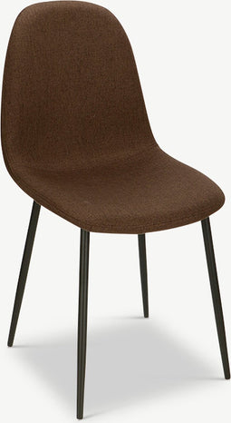 Furnicher Moes Eetkamerstoel - Stoffen bekleding - Modern design - RVS poten - Bruine stof
