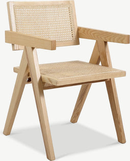 Furnicher Peter Eetkamerstoel - Zitting van bamboe rotan - Modern design - Natuurlijk beukenhout