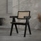 Furnicher Peter Eetkamerstoel - Zitting van bamboe rotan - Modern design - Zwart