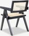 Furnicher Peter Eetkamerstoel - Zitting van bamboe rotan - Modern design - Zwart
