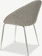 Furnicher - Stanley Eetkamerstoel - Stoffen bekleding - Modern design - Chroom poten - Grijze stof