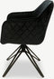 Furnicher Venice Eetkamerstoel - Fluwelen bekleding - Modern design - Stalen frame - Zwart fluweel - Zwarte poten - Draaibare eetkamerstoel