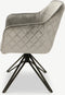 Furnicher Venice Eetkamerstoel - Fluwelen bekleding - Modern design - Stalen frame - Grijs fluweel - Zwarte poten - Draaibare eetkamerstoel
