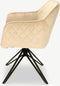 Furnicher Venice Eetkamerstoel - Fluwelen bekleding - Modern design - Stalen frame - Beige fluweel - Zwarte poten - Draaibare eetkamerstoel