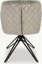 Furnicher Venice Eetkamerstoel - Fluwelen bekleding - Modern design - Stalen frame - Grijs fluweel - Zwarte poten - Draaibare eetkamerstoel