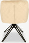 Furnicher Venice Eetkamerstoel - Fluwelen bekleding - Modern design - Stalen frame - Beige fluweel - Zwarte poten - Draaibare eetkamerstoel