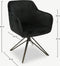 Furnicher Venice Eetkamerstoel - Fluwelen bekleding - Modern design - Stalen frame - Zwart fluweel - Zwarte poten - Draaibare eetkamerstoel
