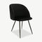 Furnicher – Vesper Dining Chair – Velvet Upholstery – Modern Design – Steel Frame – Black Velvet –