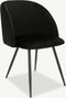 Furnicher Vesper Eetkamerstoel - Fluweel Bekleding - Modern Ontwerp - Stalen Frame - Zwart Fluweel - Zwarte Poten - Draaibare Eetkamerstoel