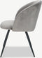 Furnicher Vesper Eetkamerstoel - Fluweel Bekleding - Modern Ontwerp - Stalen Frame - Grijs Fluweel - Zwarte Poten - Draaibare Eetkamerstoel